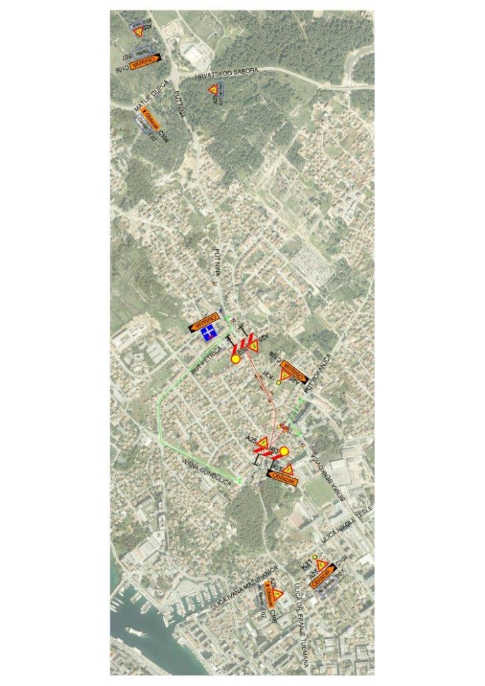 Privremena prometna regulacija na projektu B.Benkovića -Put Nina