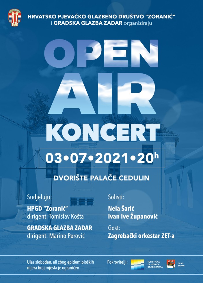 Open Air koncert HPGD Zoranić i Gradske glazbe Zadar