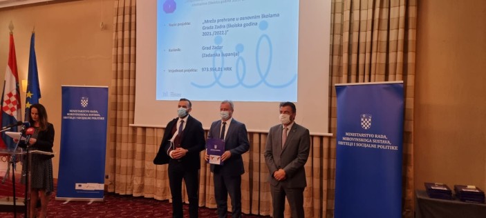 Grad Zadar nastavlja s projektom potpore osiguravanju školske prehrane za gotovo 1000 učenika