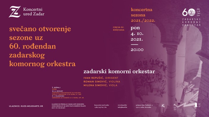 Svečano otvorenje sezone | 60. obljetnica Zadarskog komornog orkestra