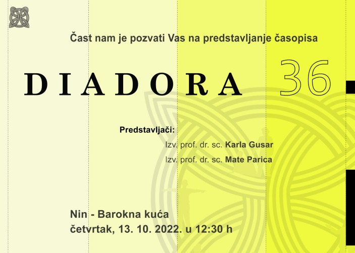 "Diadora" I Predstavljanje časopisa