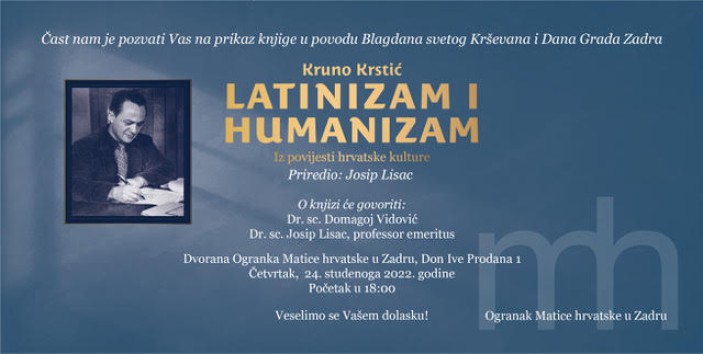 Kruno Krstić: "Latinizam i humanizam - Iz povijesti hrvatske kulture" I Predstavljanje knjige